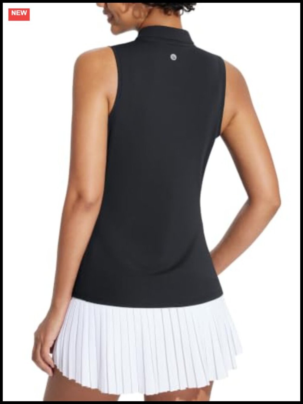 Sleeveless Golf Polo Shirt for Women UPF 50+ Quick Dry Racerback with Zipper